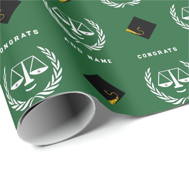 Law School Graduation Gift Wrapping Paper (Roll Corner)
