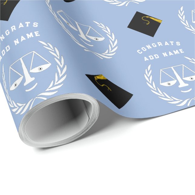 Law School Graduation Gift Wrapping Paper (Roll Corner)