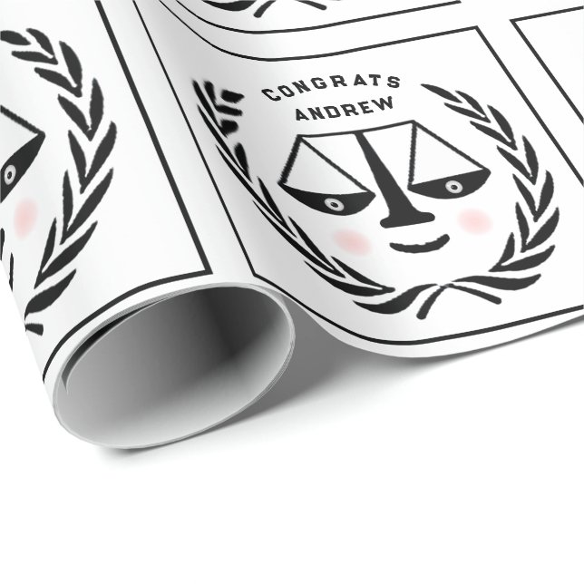Law School Graduation Gift Wrapping Paper (Roll Corner)
