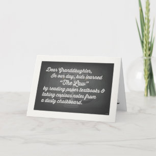 Law School Graduation, Granddaughter, Humour Card
