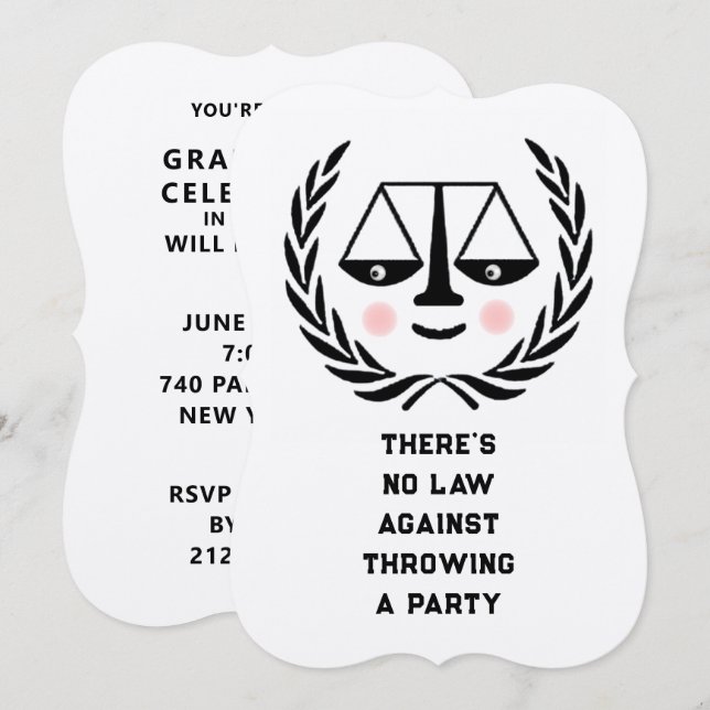 Law School Graduation Invitation (Front/Back)