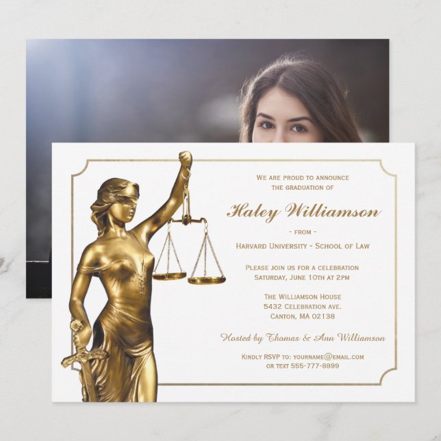 Law School Graduation Invitation (Front/Back)