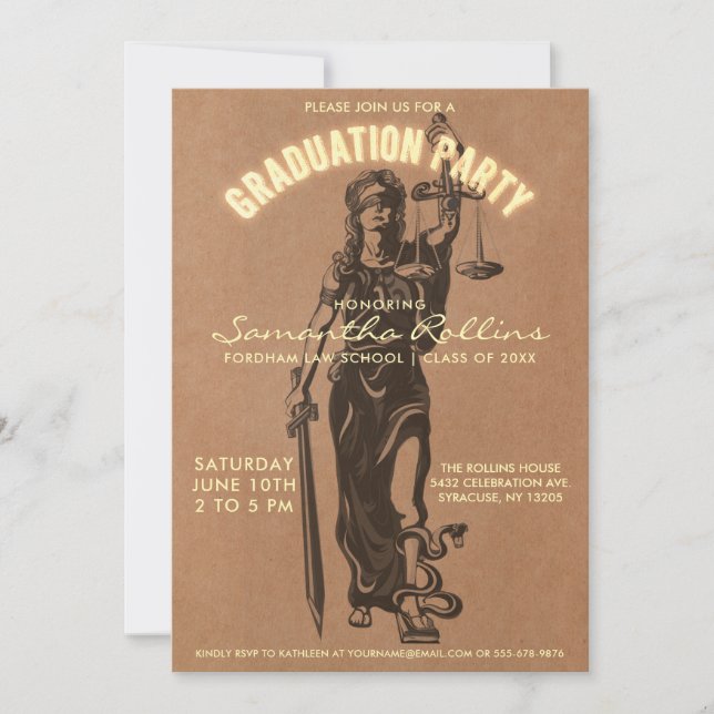 Law School Graduation Invitations (Front)