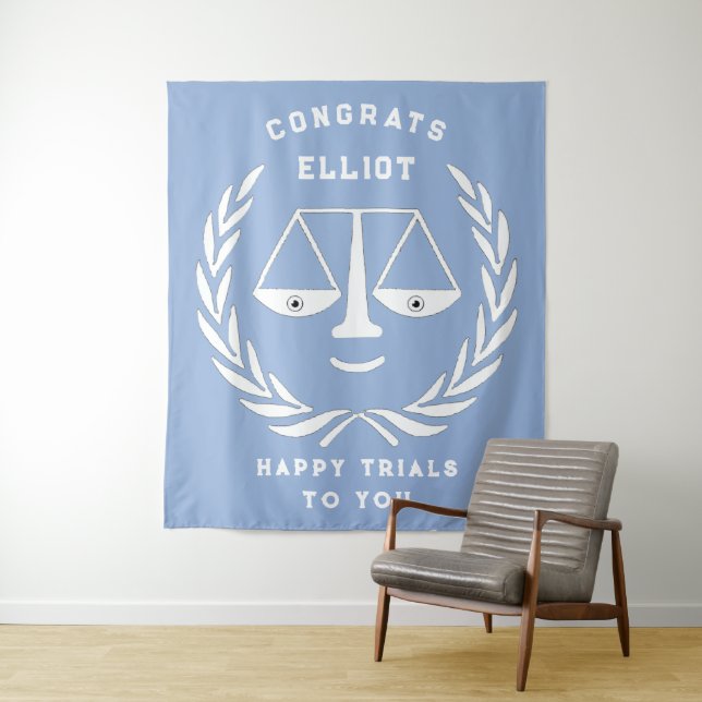 Law School Graduation Lawyer Congrats Banner Tapes Tapestry (In Situ)