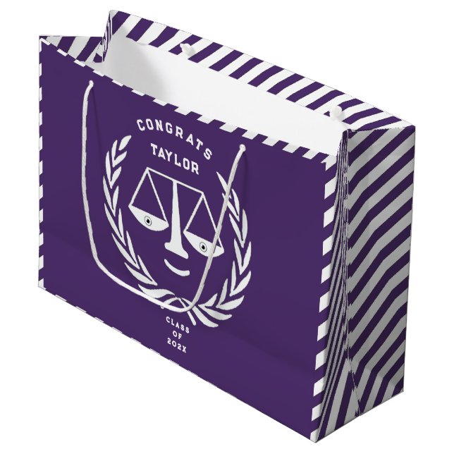 Law School Graduation Lawyer Large Gift Bag (Front Angled)
