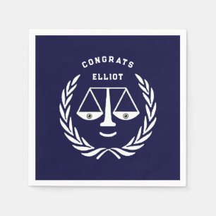 Law School Graduation Navy Blue Napkin