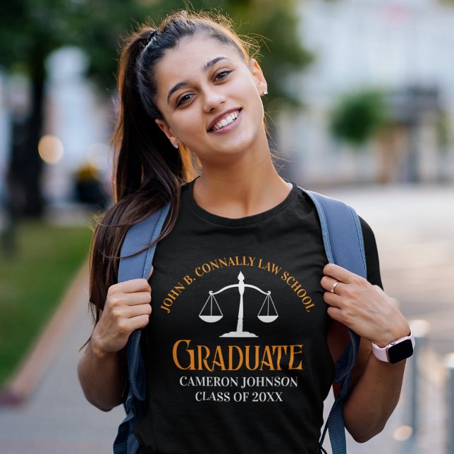 Law School Graduation Orange Black Women's T-Shirt (Creator Uploaded)