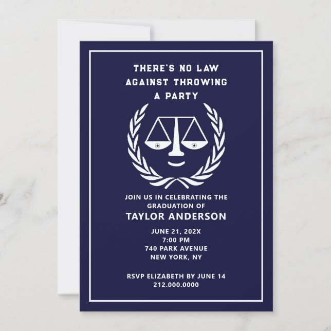 Law School Graduation Party Invitation (Front)