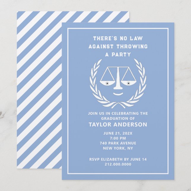 Law School Graduation Party Invitation (Front/Back)