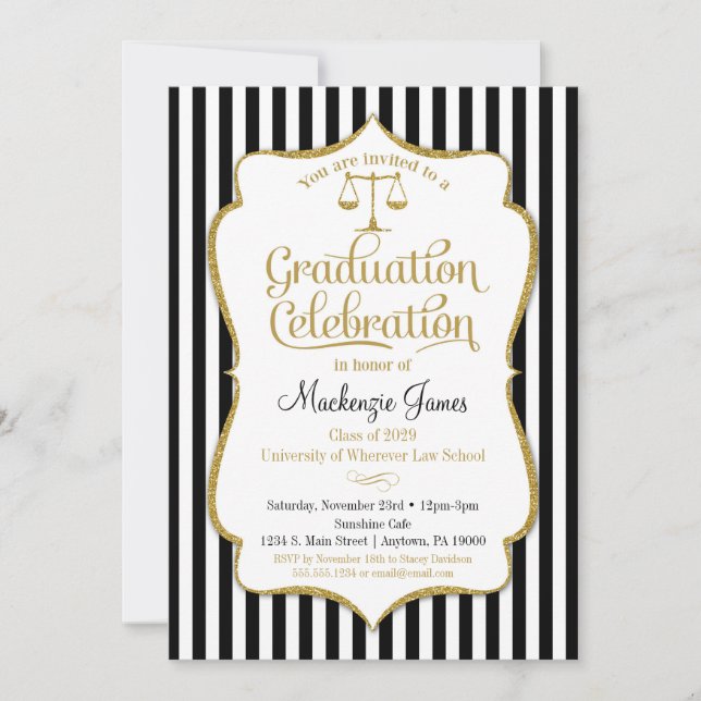 Law School Graduation Party Invitation Lawyer (Front)