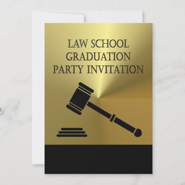 Law School Graduation Party Invitation scales book (Front)