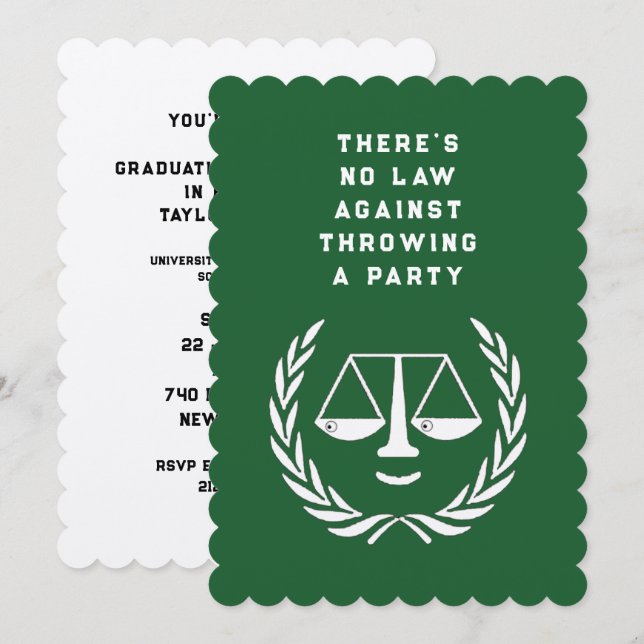 Law School Graduation Party Invitations (Front/Back)