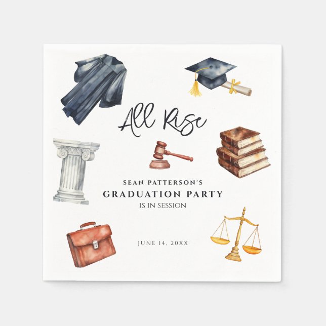 Law School Graduation Party Napkin (Front)