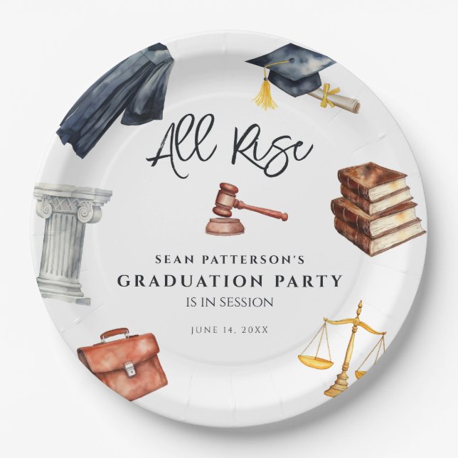 Law School Graduation Party Paper Plate (Front)