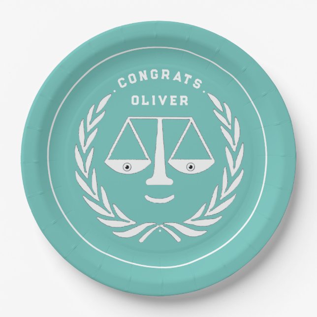 Law School Graduation Party Paper Plate (Front)