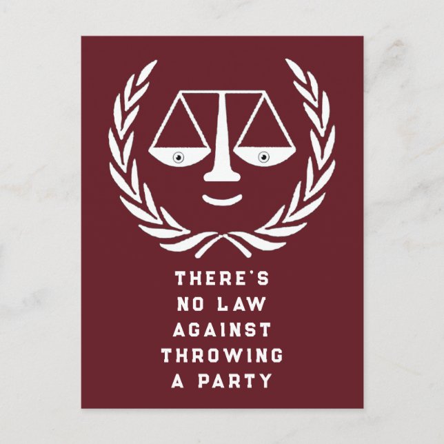 Law School Graduation Party Postcard (Front)