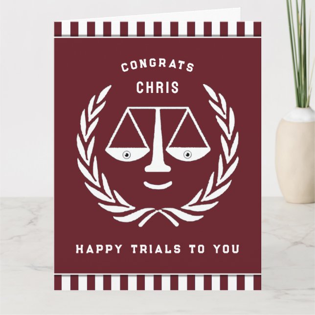 Law School Graduation Personalised Card (Front)