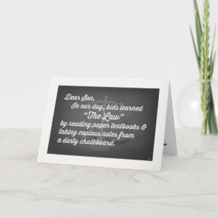 Law School Graduation, Son, Humour Card