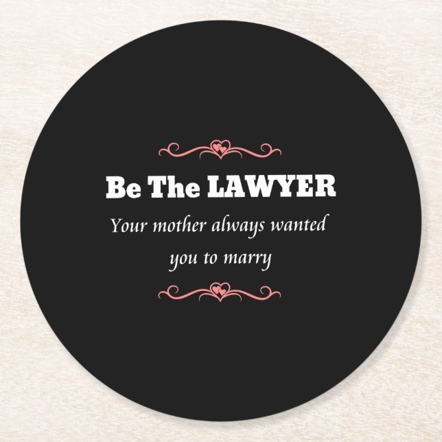 Law School Lawyer Female Graduate - Graduation Round Paper Coaster (Front)