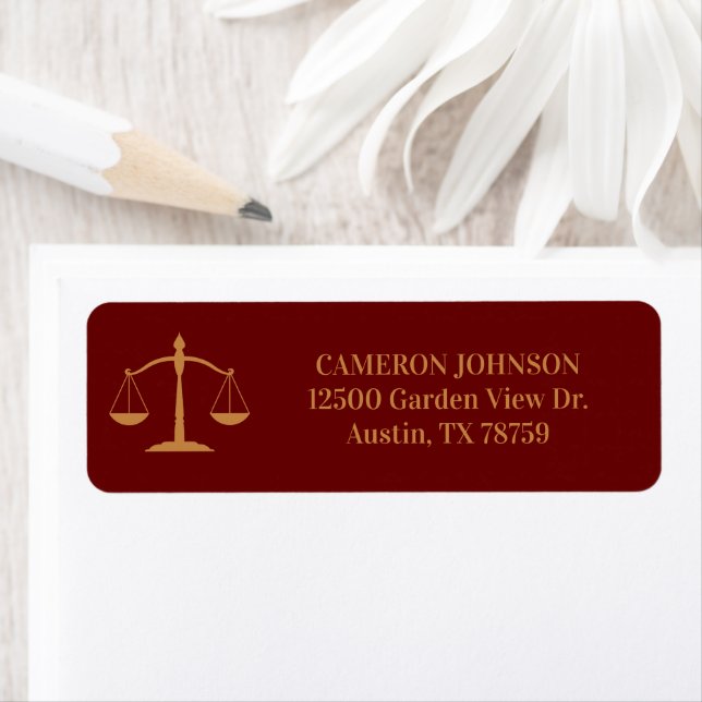 Law School Maroon Gold Lawyer Return Address (Insitu)