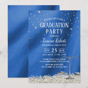 Law School Navy Blue Future Lawyer Graduation Invitation