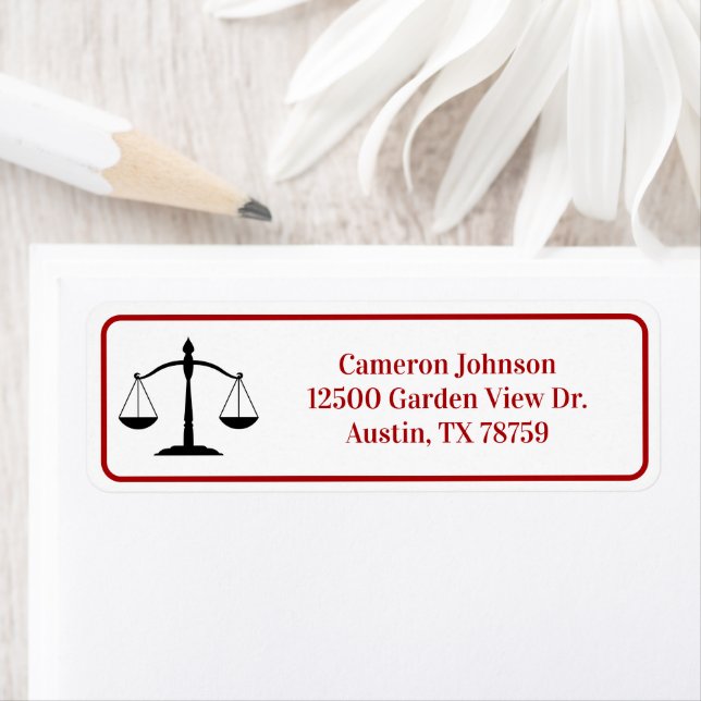 Law School Red Black Lawyer Return Address (Insitu)
