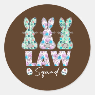 Law Squad Teacher Easter Bunny  Classic Round Sticker