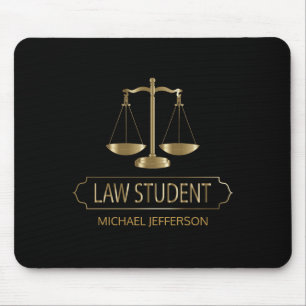 Law Student - Black and Gold Mouse Mat