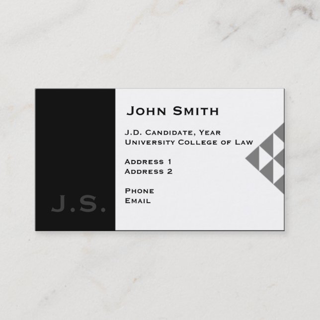 Law Student Business Card 3 (Front)