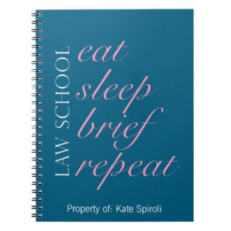 Law Student "Eat Sleep Brief Repeat" Humourous Notebook
