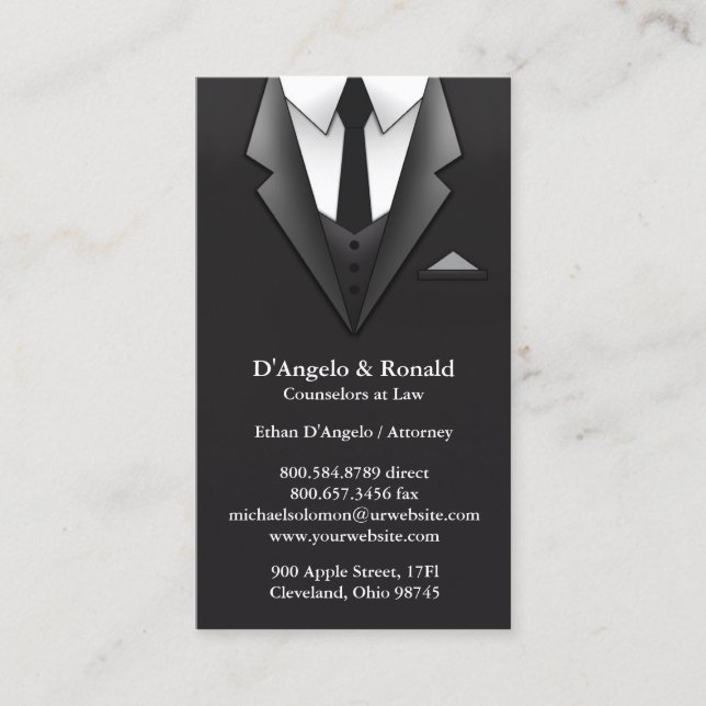 Law Suit Business Card (Front)
