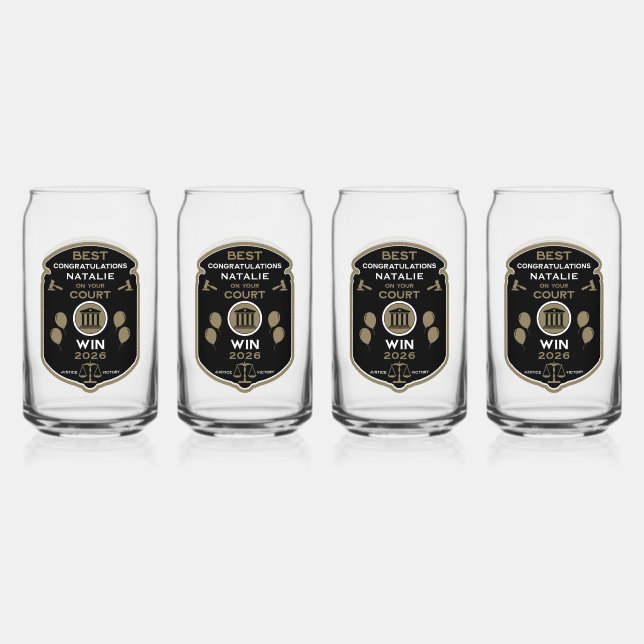 Law Victory Celebration Gift Can Glass (Front)
