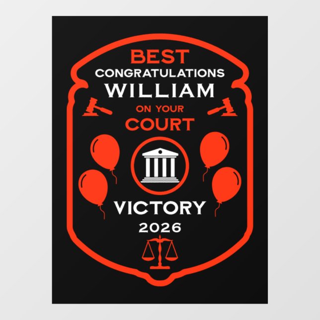 Law Victory Celebration Gift Window Cling (Sheet)