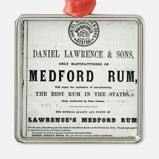 Lawerence's Medford Rum Metal Tree Decoration (Front)