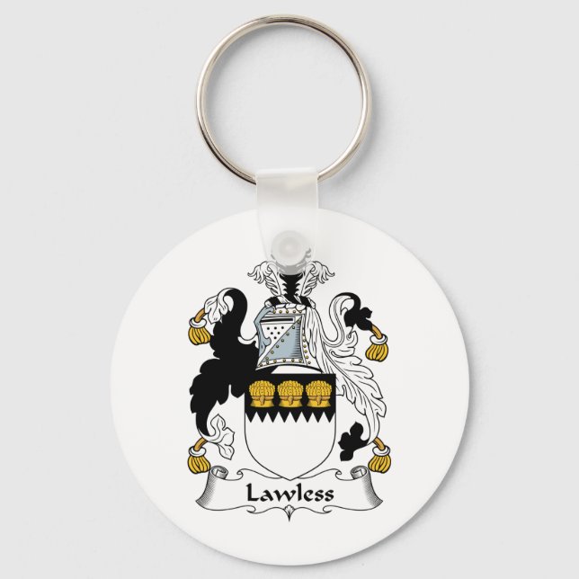 Lawless Family Crest Key Ring (Front)