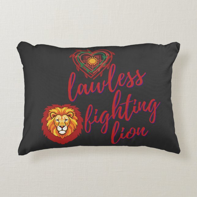 Lawless fighting lion decorative cushion (Front)