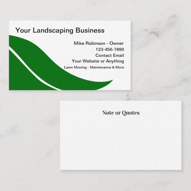 Lawn And Landcapin Business Card (Front/Back)