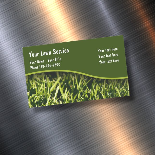 Lawn And Landscaping Design Magnetic Business Card (Creator Uploaded)