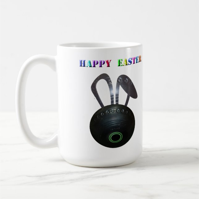 Lawn Bowl Easter Bunny, Coffee Mug (Left)