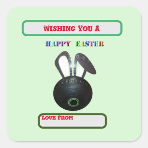 Lawn Bowl Easter Bunny, Easter  Square Sticker