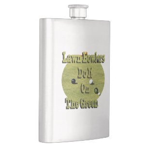 Lawn Bowlers Do It On The Green, Hip Flask 