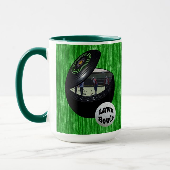 Lawn Bowlers In A Lawn Bowl,   Mug (Left)