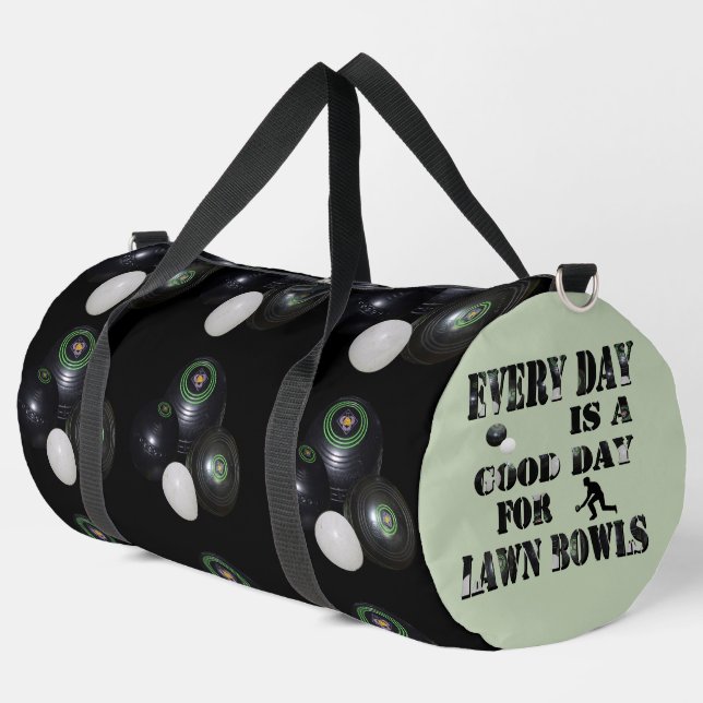 Lawn Bowling Everyday Is Fun,  Duffle Bag (Left Corner)