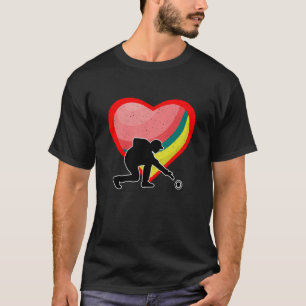 Lawn Bowling Heart Sport Love Anti Valentines Day T-Shirt