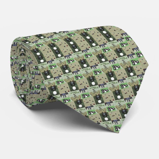 Lawn Bowling Photo Collage, Tie (Rolled)