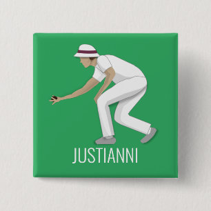 Lawn Bowls 15 Cm Square Badge