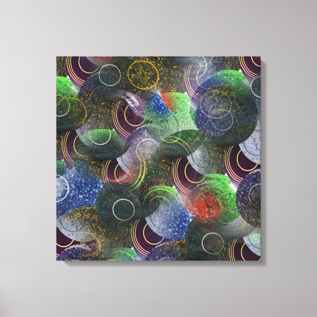 Lawn Bowls Abstract Art, Canvas Print (Front)