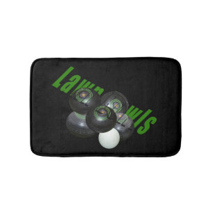 Lawn Bowls And Logo, Bath Mat