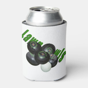 Lawn Bowls And Logo, Can Cooler