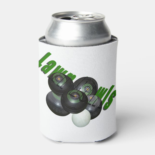 Lawn Bowls And Logo, Can Cooler (Can Front)